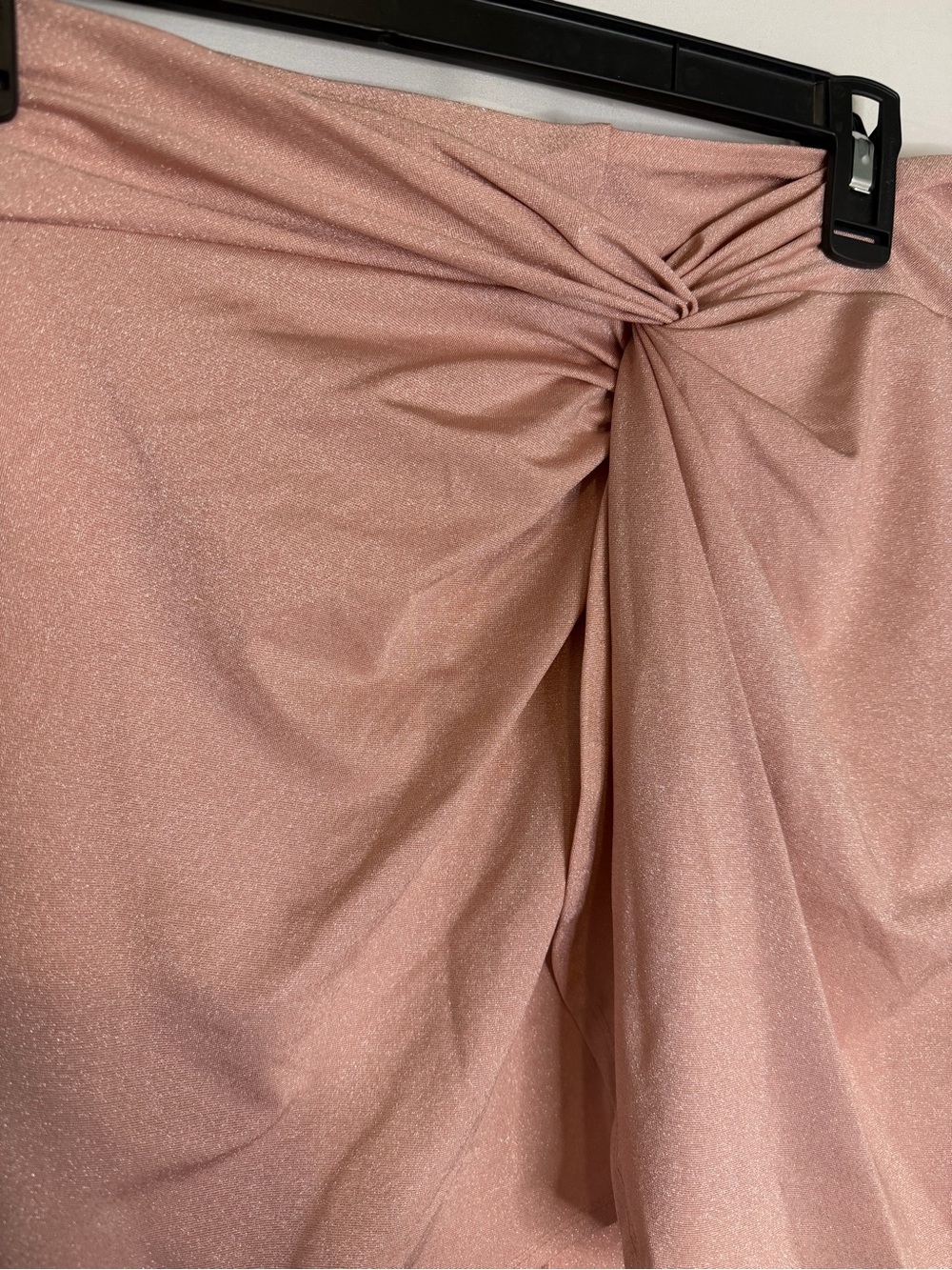 Shade & Shore Blush Pink Sparkly Knot-Front Mini Skirt Cover Up - Picture 5 of 5